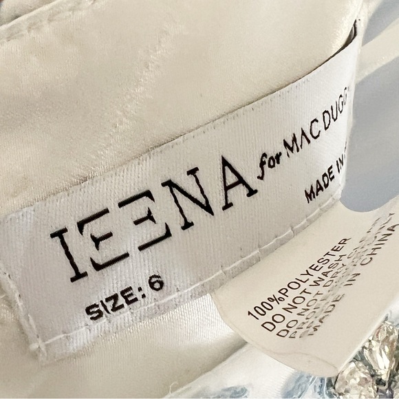 NWT Mac Duggal Floral Lace Up Tie Back Ruffle Shoulder Embellished Gown - Picture 15 of 15